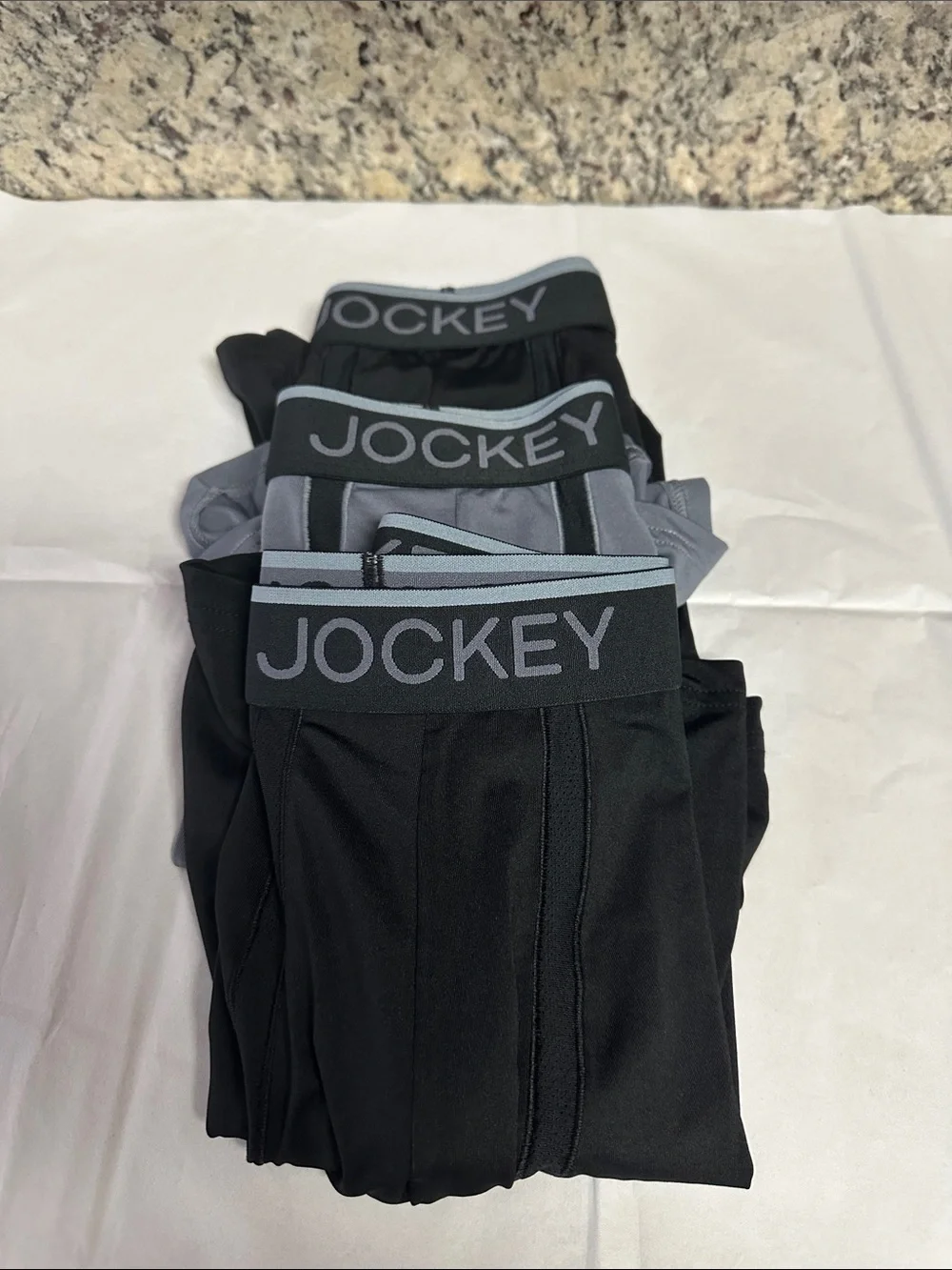 Jockey Black Boxer Briefs with Gray Waistbands
